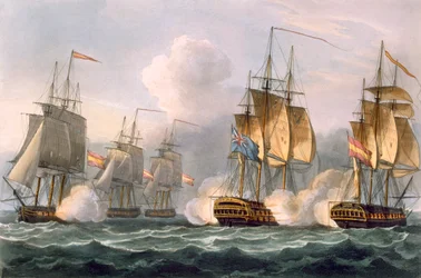 Capture of the Dorothea, 15. juli 1798, indgraveret af Thomas Sutherland til J. Jenkins 